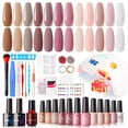 thumbnail image 1 of Gellen Gel Nail Polish Kit, 12 Colors Nudes Pink Browns Gel Polish Starter Kit - with 72W UV/LED Nail Lamp & Nail Base Coat & Glossy & Matte Top Coat Salon Manicure Set, 1 of 11