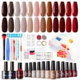 thumbnail image 1 of Gellen Gel Nail Polish Kit, 12 Colors Wine Red Browns Gel Polish Starter Kit - with 72W UV/LED Nail Lamp & Nail Base Coat & Glossy & Matte Top Coat Salon Manicure Set, 1 of 11