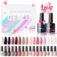 thumbnail image 1 of Gellen Gel Nail Polish Kit, 16 Colors Gel Polish Classic and Pink Nudes Soak off Nail Gel Polish Set with Top and Base Coat, UV Nail Gel DIY Salon Nail Art Valentine Gift for Women, 1 of 10