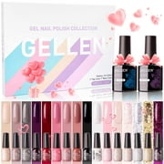 Gellen Gel Nail Polish Kit, 16 Colors Gel Polish Set with Top & Base Coat, Classic Elegance Gel Polish Nails, Nail Art Manicure Set Gifts for Women