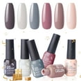 thumbnail image 1 of Gellen Gel Nail Polish Kit, 6 Colors Nudes Grey UV Gel Polish Set, Soak Off Nail Polish Set for Home DIY Nail Art, Gifts for Women, 1 of 10