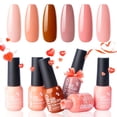 thumbnail image 1 of Gellen Gel Nail Polish Kit, 6 Colors Peach Brown UV Gel Polish Set, Soak Off Nail Polish Set for Home DIY Nail Art, Gifts for Women, 1 of 8