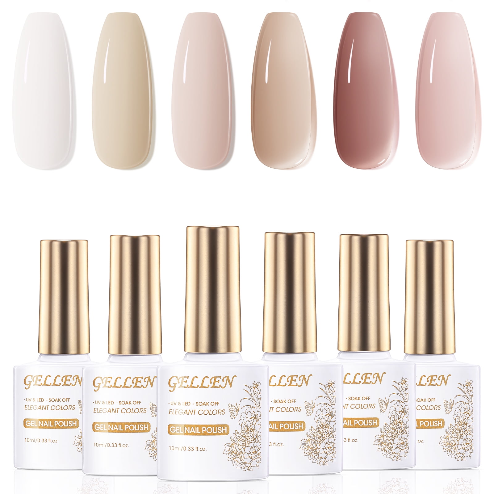 Gellen 6 Colores Kit de Esmalte de Uñas de Gel con