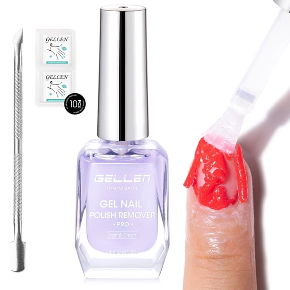 Gellen Gel Nail Polish Remover, Gel Polish Remover for Nails Quickly in 2-5 Minutes, Easy Use No Need to Soak or Wrap