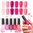 thumbnail image 1 of Gellen Gel Nail Polish Set of 6 Same Color Same Bottle Nude Pink Rose Red Glossy Gel Polish, Soak off Gel Nail Kit for DIY Home Gel Manicure Set for Nail Art, 1 of 9