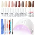 thumbnail image 1 of Gellen Gel Nail Polish Starter Kit with UV Lamp, 10 Colors Chocolate Nude Color Gel Polish with 36W Nail Lamp Top & Base Coat Nail Tools Manicure Set, All-In-One Gel Nail Polish Kit, 1 of 8