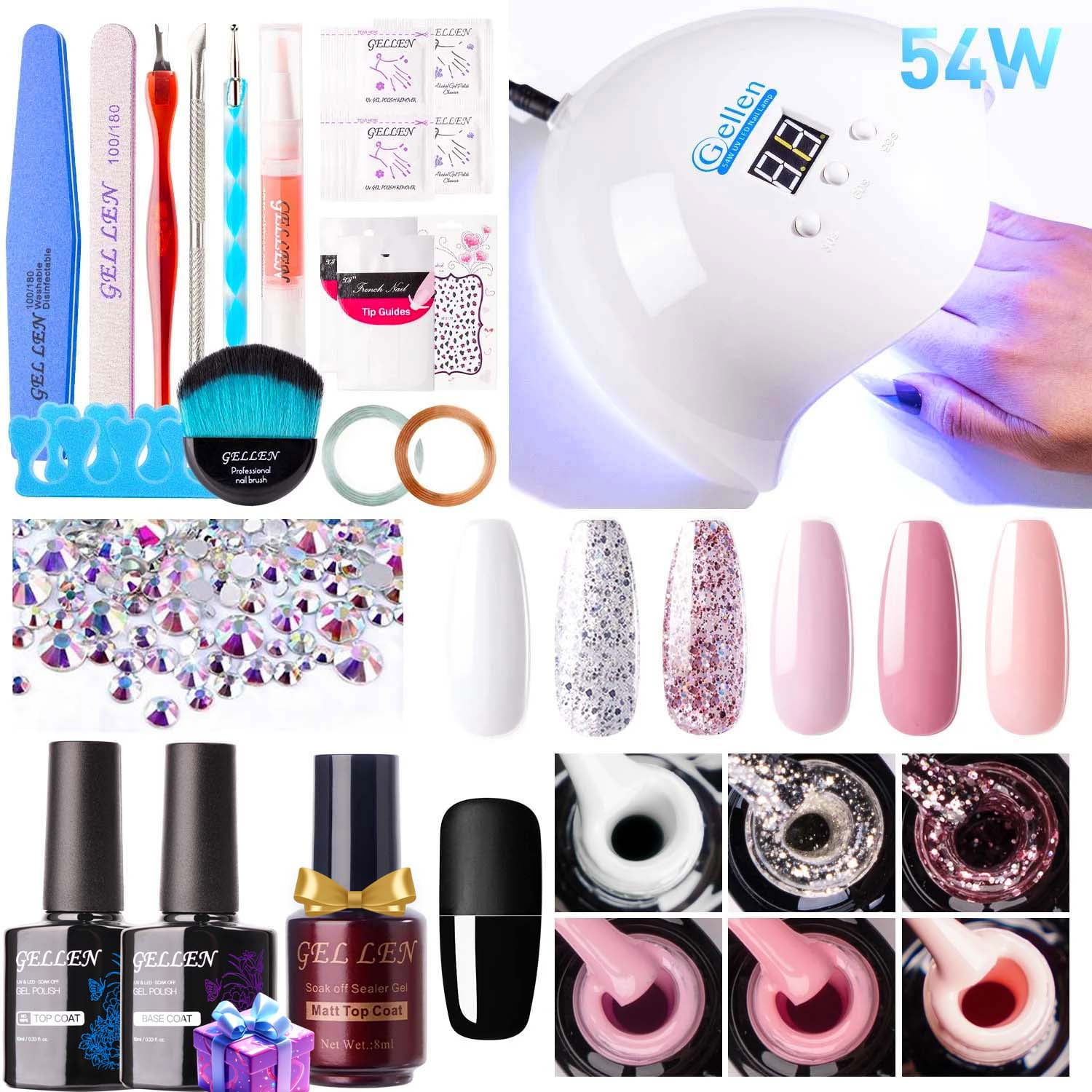 【正規品直輸入】 Gel Gellen Nail Dryer Nail Colors, 6 Light, UV - Kit Polish パック・フェイスマスク