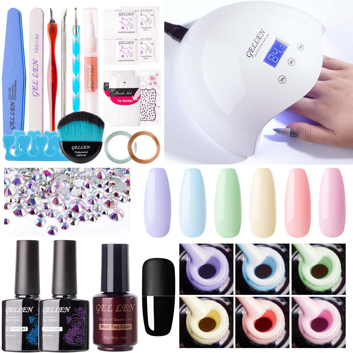 Memeda 6pc Color Gel Nail Art Polish Uv Led Light Manicure Set – Nail Bar