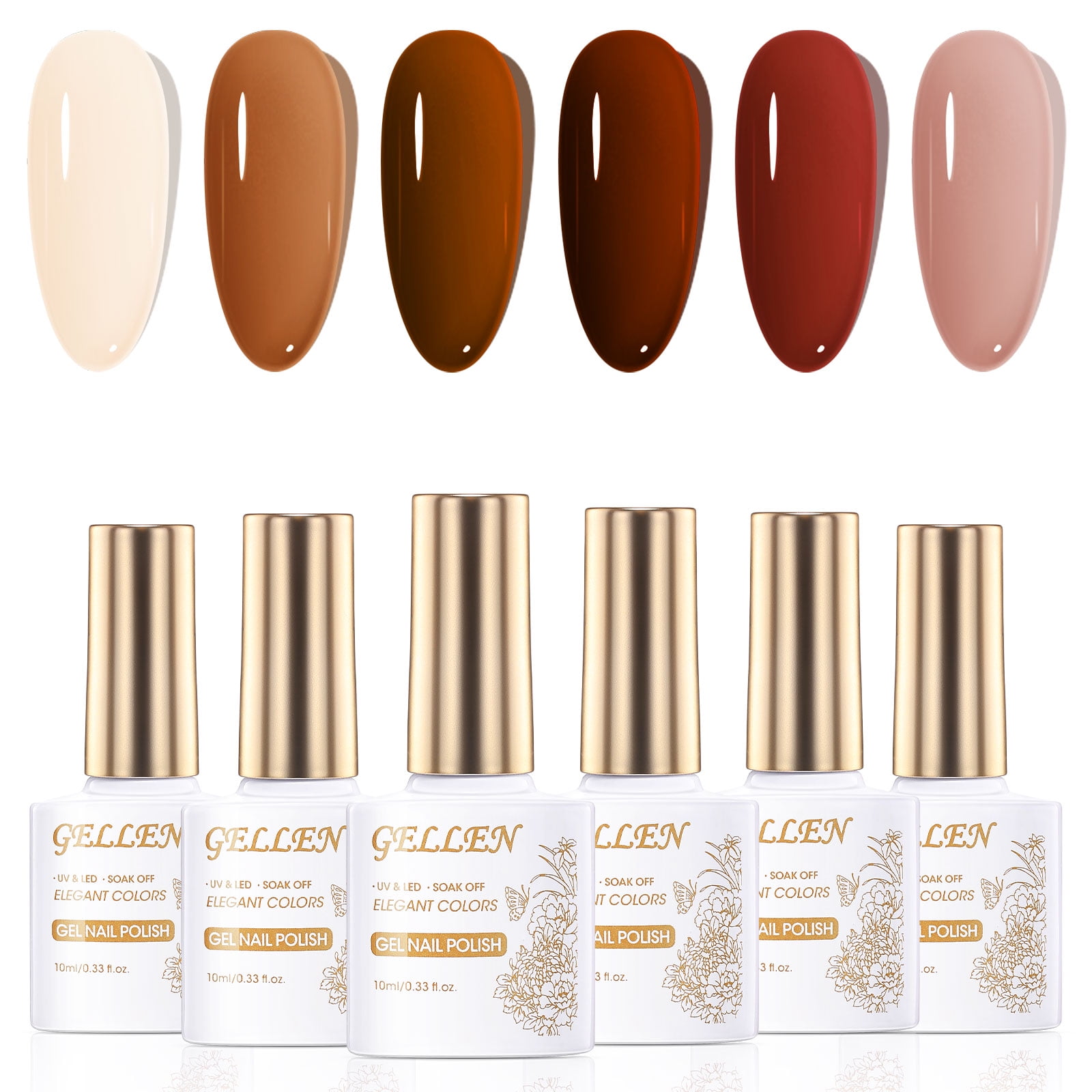 Gellen UV Jelly Gel Nail Polish Kit, 6 Transparent