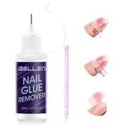 Gellen Nail Glue Remover, 20ML Needle Nozzle Non-Acetone Gel Nail Glue Remover for Press On Nails, Easy Remove Solid Nail Glue Gel On Fake Nail Tips