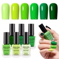 thumbnail image 1 of Gellen Nail Polish, Quick Air Dry 6 Colors Nail Lacquer Set Summer Emerald Green Trendy Nail Polish Kit for Nail Manicure DIY Art Home, No UV Light Needed, 0.33 oz Each Bottle, 1 of 11