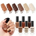 thumbnail image 1 of Gellen Nail Polish, Quick Air Dry 6 Colors Nail Lacquer Set Warm Chocolate Brown Nail Polish Set for Nail Manicure DIY Art Home, No UV Light Needed, 0.33 Fl.oz, 1 of 9