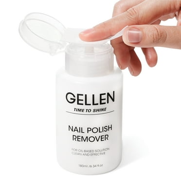 Gellen Nail Polish Remover, 180ML Non Acetone Gentle Nail Polish Remover for Regular Nail Polish, Milk Scent Nail Polish Remover with Easy Push-down Pump, 6.34 fl oz