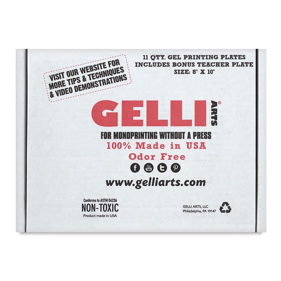Gelli Arts Gel Printing Plates - Class Pack, 8" x 10", Rectangle, Pkg of 11