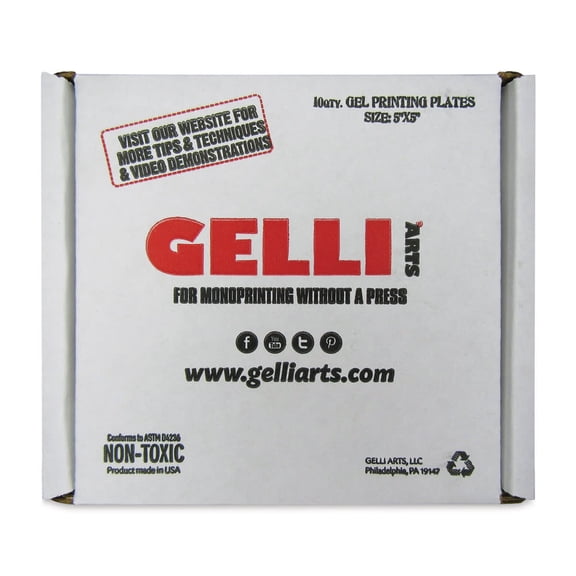 Gelli Arts Gel Printing Plates - Student Class Pack, 5" x 5", Square, Pkg of 10