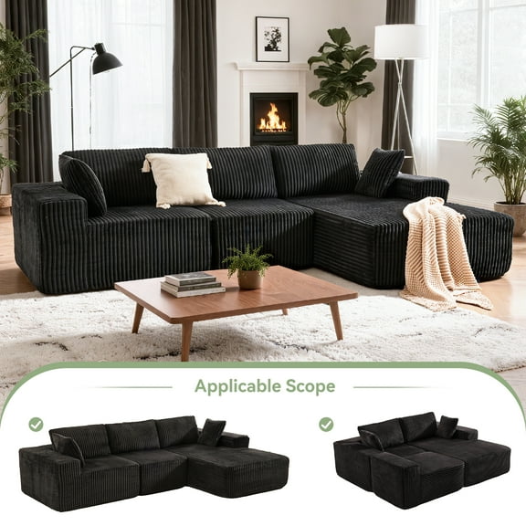 Gelloan 108' Modular Sectional Sofa, Cloud Sectional Couch with Deep Seat, Modern Modular L-Shape Sofa Couch with Chaise,Upholstered Couches for Living Room Bedroom,,