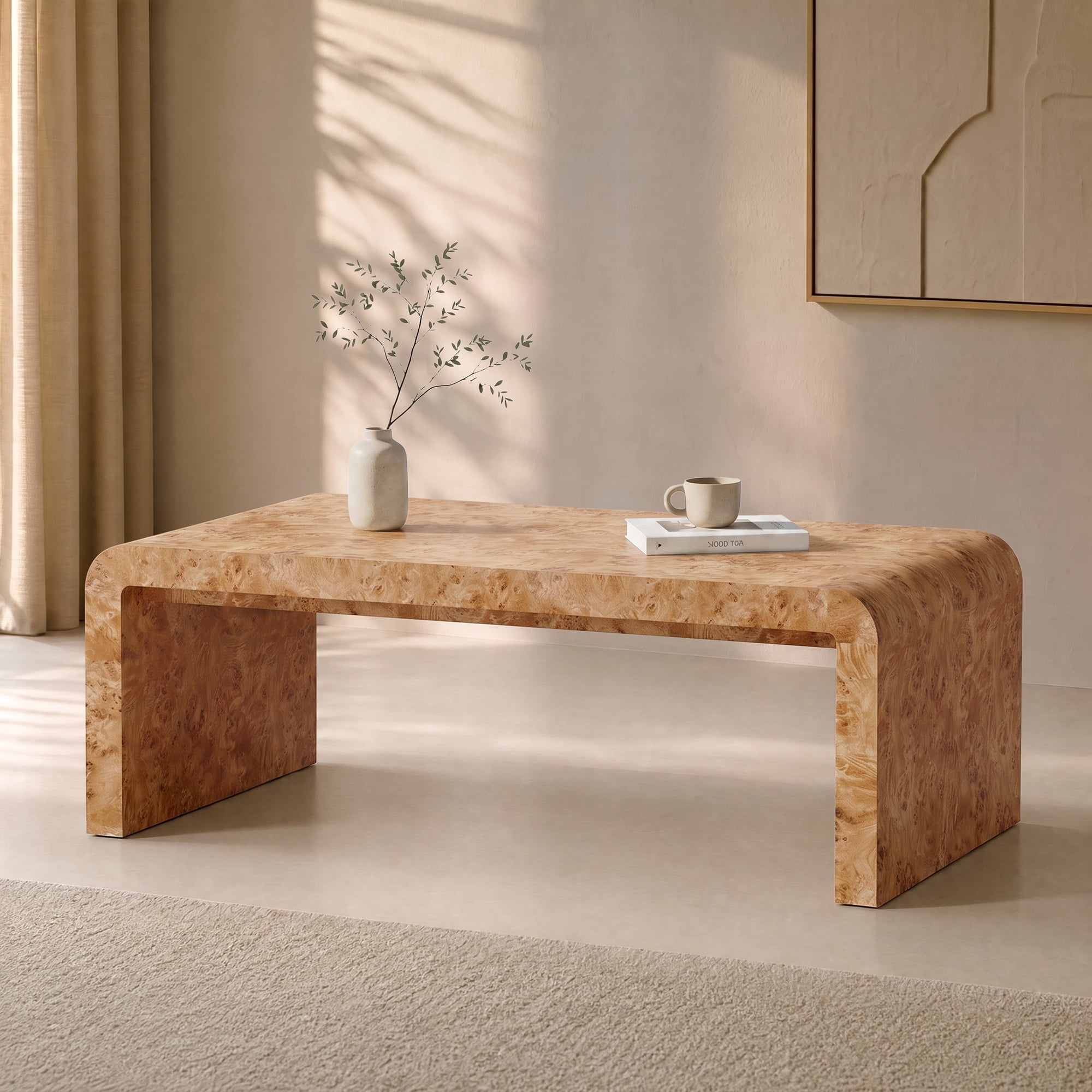 Gelloan 47" Mid Century Modern Rectangular Coffee Table, Minimalist ...
