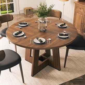 Round Table Base Only ROGALIS Round Dining Table for 4-6, 47 inch Circle Kitchen Table with ...