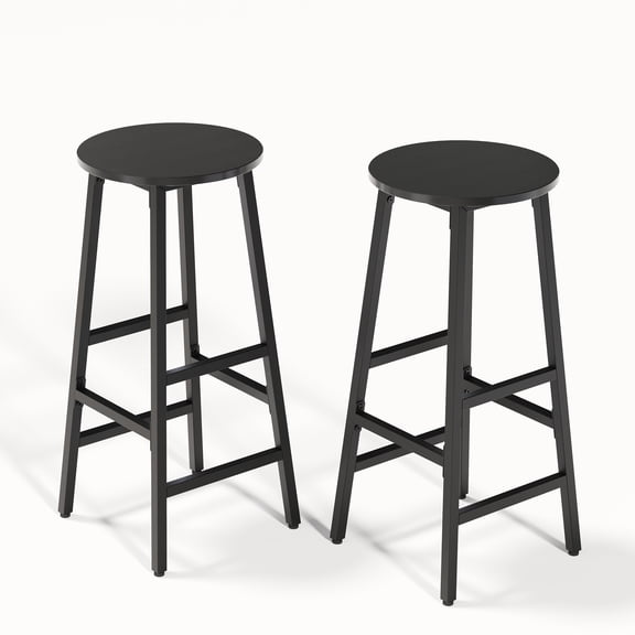 Gelloan Bar Stools, Barstools Set of 2,Counter Height Barstools,27.7" Bar Stools for Kitchen Island, Industrial Bar Chairs, for Dining Room, Kitchen, Bar,Black