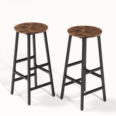 Open Box Maven Lane Wooden Rustic Aesthetic Bar Stool, Antiqued Brown ...