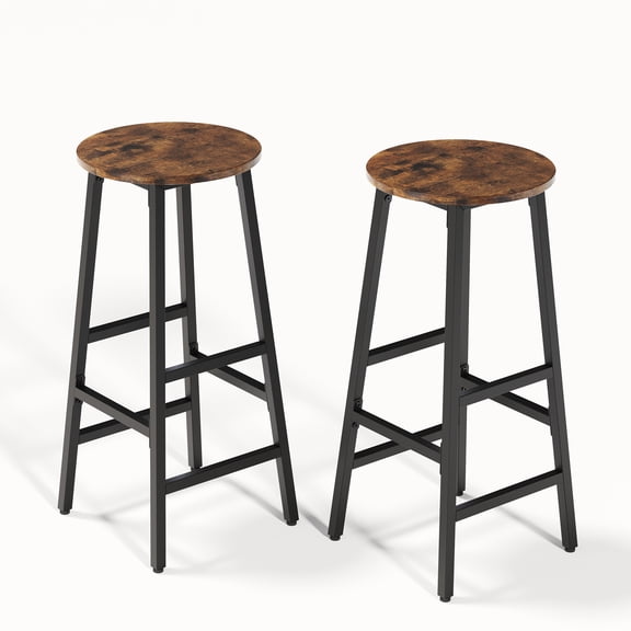 Gelloan Bar Stools, Barstools Set of 2,Counter Height Barstools,27.7" Bar Stools for Kitchen Island, Industrial Bar Chairs, for Dining Room, Kitchen, Bar,Rustic Brown