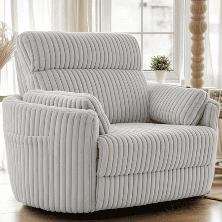 Gelloan Oversized Power Recliner Chairs for TWO Person Faux Fur Electric Extra Large Recliners Soft Overstuffed Reclining Theater Seating for Living Room with USB Port,34" Seat Width