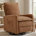 thumbnail image 1 of Gelloan Upholstered Swivel Glider and Recliner Nursery Chair,Brown, 1 of 7