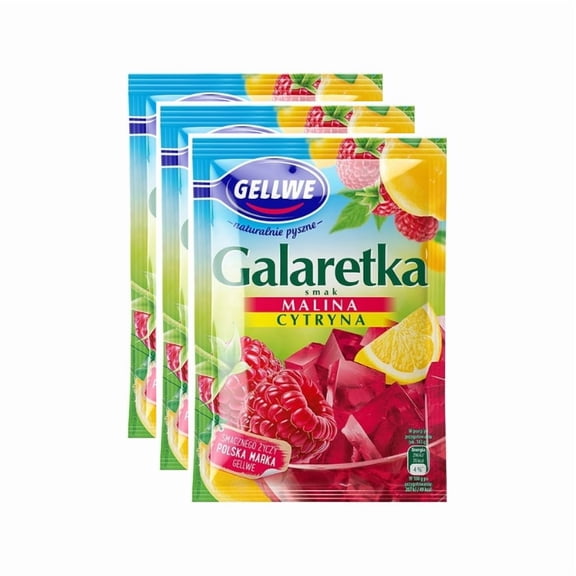 Gellwe instant jello RASPBERRY LEMON flavor - 3pc. / 12 servings