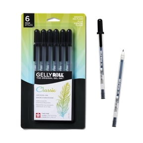 Sakura Gelly Roll Gel Pens - Fine Point Ink Pen for Journaling, Art, or Drawing - Classic Black Ink - Fine Tip - 6 Pack