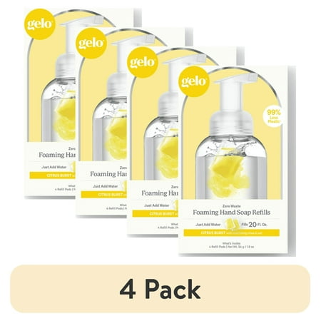 (4 pack) Gelo Foaming Hand Soap Refill Pod, Citrus Burst, 20 Fl Oz