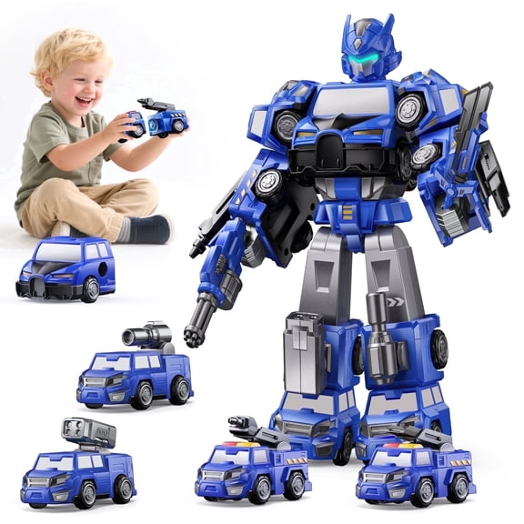 Gelomee Transforming Toys for Boys, Magnetic Robots for Kids, Easy to Assembly Trucks Toy, Ideals Birthday Gift for Boy age 3-8 Years Old
