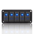 thumbnail image 1 of Geloo 5 Gang Rocker Switch Panel Pre-Wired ON/Off Switch Panel Waterproof Marine Switches for 12V/24V Automotive Cars Marine Boat RV ATV UTV Trailer, 1 of 5