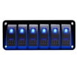 thumbnail image 1 of Geloo 6 Gang Rocker Switch Panel On/Off Pre-Wired Switches Aluminum Panel Waterproof Switches for 12V/24V Automotive Cars Boats Marine RVs Trailers, 1 of 8
