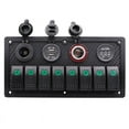 thumbnail image 1 of Geloo 8 Gang Marine Switch Panel Waterproof 12V Rocker Switch Panel with Dual USB Charger Socket Voltmeter Power Outlet for Boat Trcuk RV Car, 1 of 8