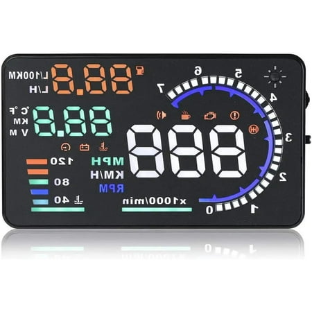 Geloo A8 Car Head up Display HUD Display 5.5" Dash Screen Projector OBD2 Speedometer Gauge for Car Truck