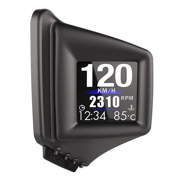 Geloo Car HUD Display Head Up Display Universal OBD2+GPS Dual Modes Digital Speedometer with LCD Screen for Vehicles