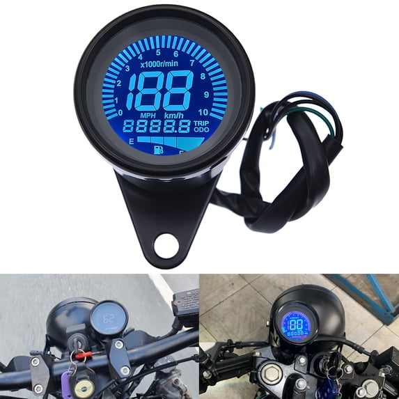 Geloo Digital Motorcycle Speedometer Universal LED Digital Display ...