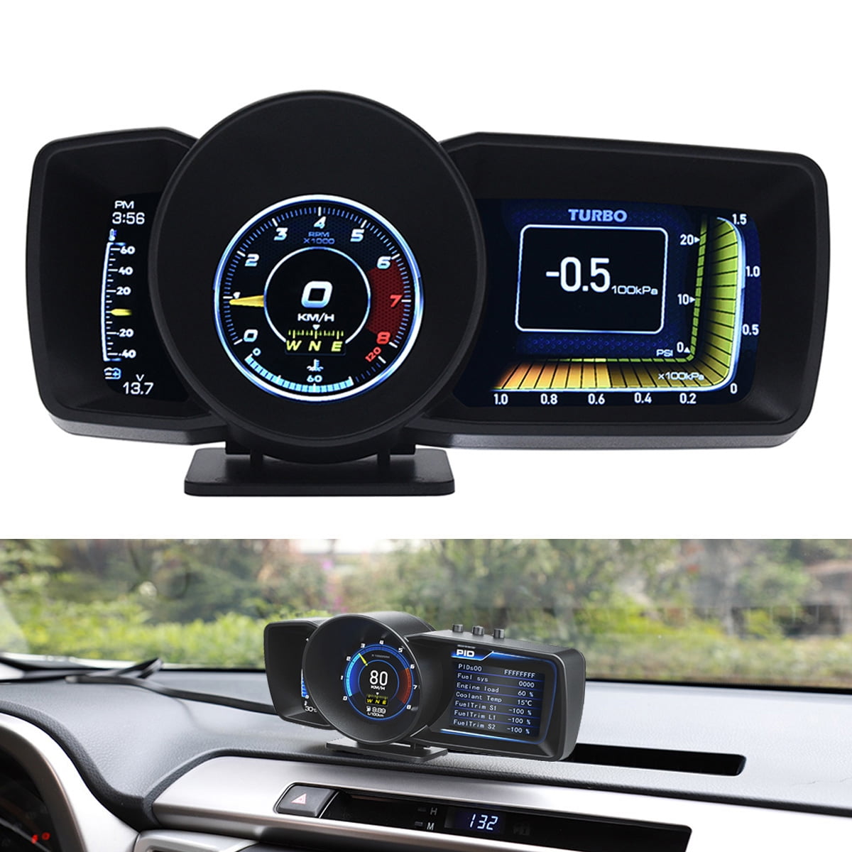 Car HUD Head Up Display OBD II OBD2 Auto Gauge 3.5 Screen Projector  Speedometer