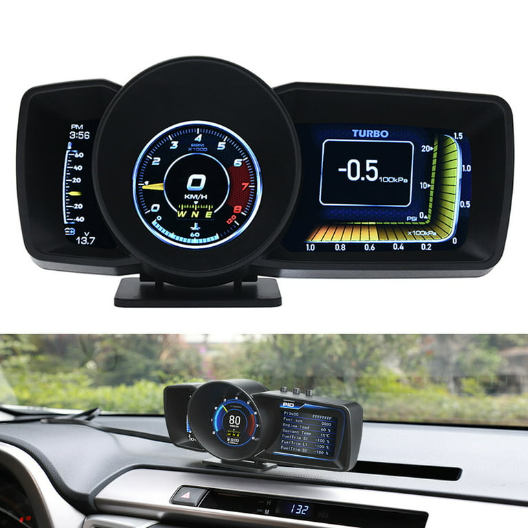 Geloo Digital OBD2 GPS Speedometer Universal Car HUD Head Up Display  Overspeed Alarm for Truck ATV Pick-up Golf Cart Vehicle