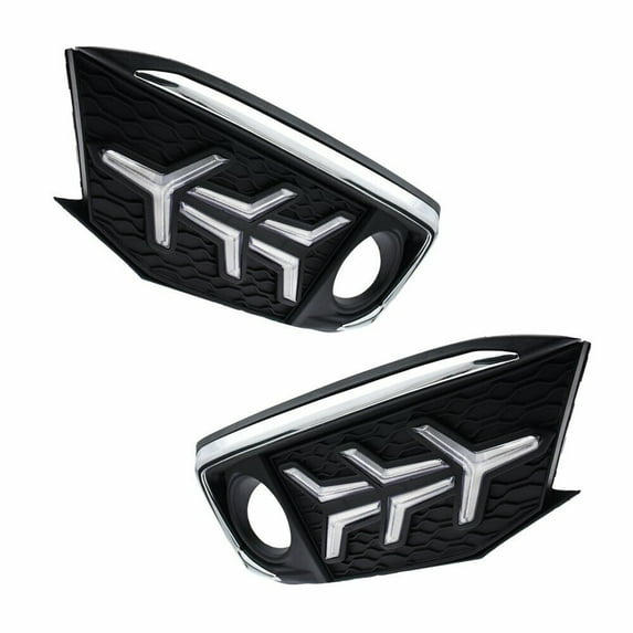 Geloo LED DRL Daytime Running Fog Light Bumper Streaming Turn Signal for 2019 Honda Civic, 3 Colors, White/Yellow/Blue