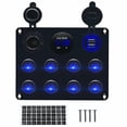 thumbnail image 1 of Geloo Marine Switch Panel Waterproof 8 Gang Rocker Switch Panel Toggle Switch Panel for Car Boat RV, 1 of 8