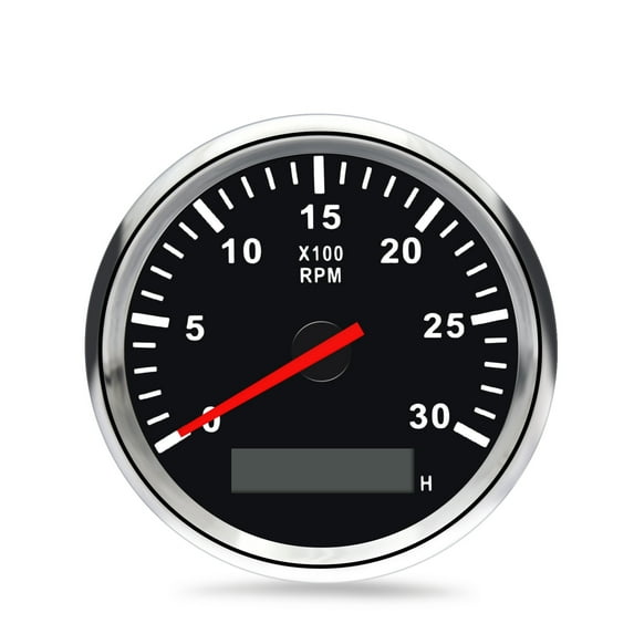 Geloo Tachometer Gauge Hour Meter 3000RPM for Automotive Truck Boat Car