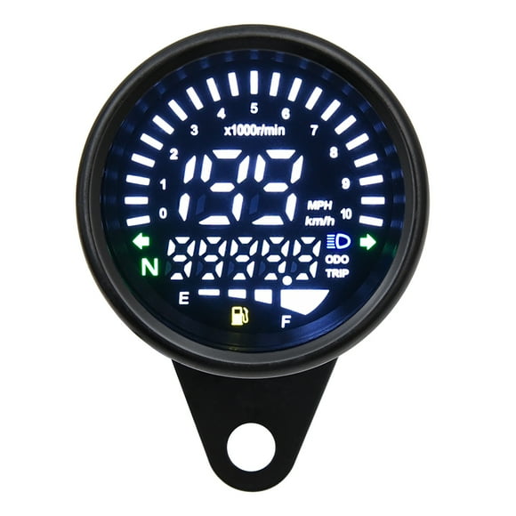 Geloo Universal Digital Motorcycle Speedometer and Tachometer Odometer, 12V LED MPH Km/h Speed Gauge