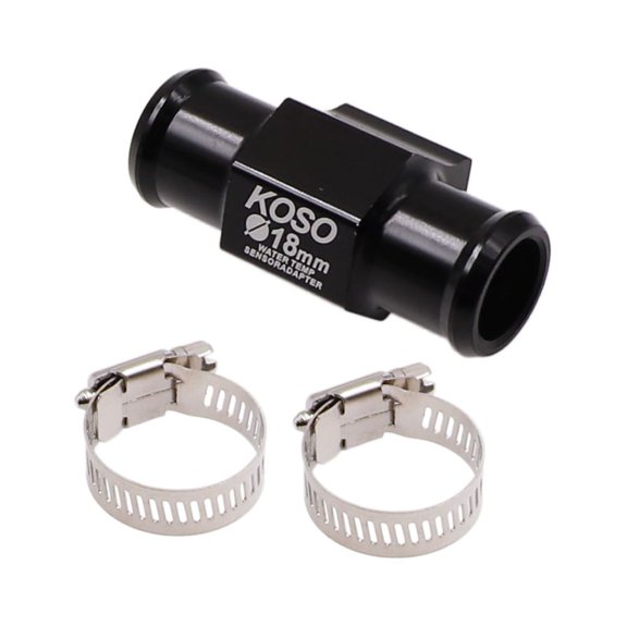 Geloo Water Temperature Gauge Joint Pipe Radiator Sensor Adaptor Hose Clamps, Black, 22mm