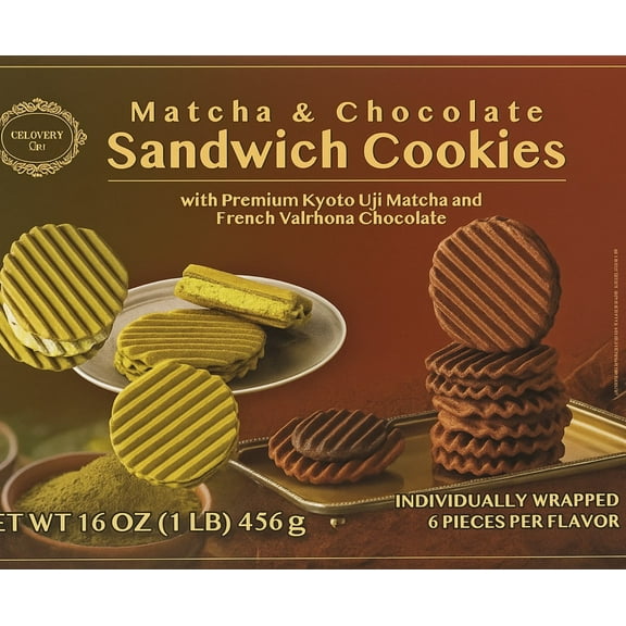 Gelovery Matcha & Chocolate Sandwich Cookies 16oz/456g