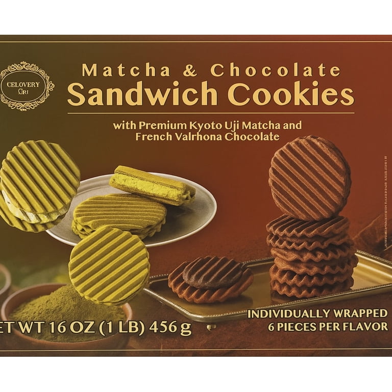 Gelovery Matcha & Chocolate Sandwich Cookies 16oz/456g - Walmart.com