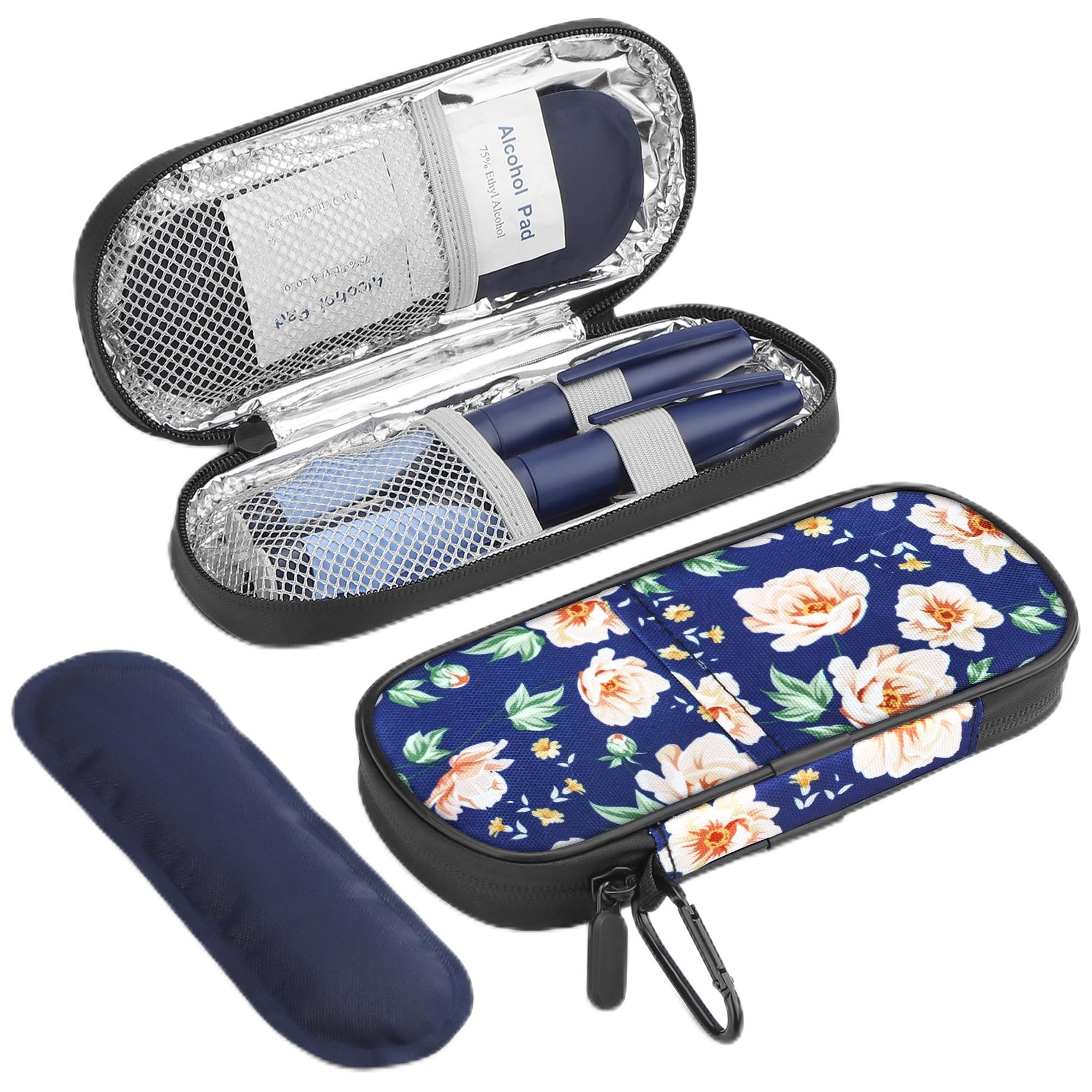 Gelozid Insulin Cooler Travel Case Diabetic Medication Insulated Cool Organizer with 2 Reusable