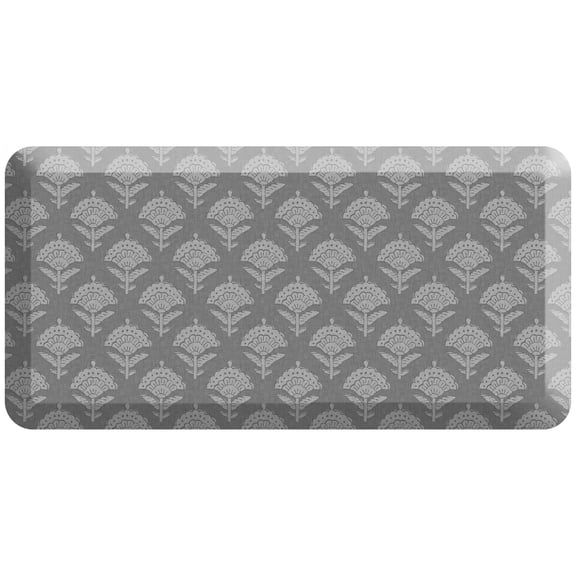 Gelpro Designer Comfort Mat - Petal Blockprint Grey - 20x40