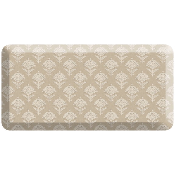 Gelpro Designer Comfort Mat - Petal Blockprint Tan - 20x40