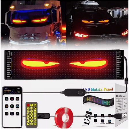 Gelrova Flex LED Panel, Flexible Custom Text & Animations, Waterproof LED Matrix for Cars, Stores, Bars, Parties, and Events (7''x3'')1PC